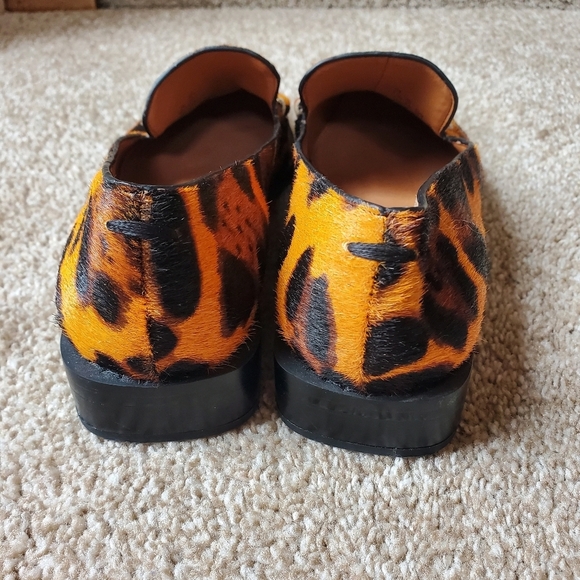 Franco Sarto Basha Chain Square Toe Calf Hair Loafer. Animal print. Size 5.5 - Picture 4 of 8